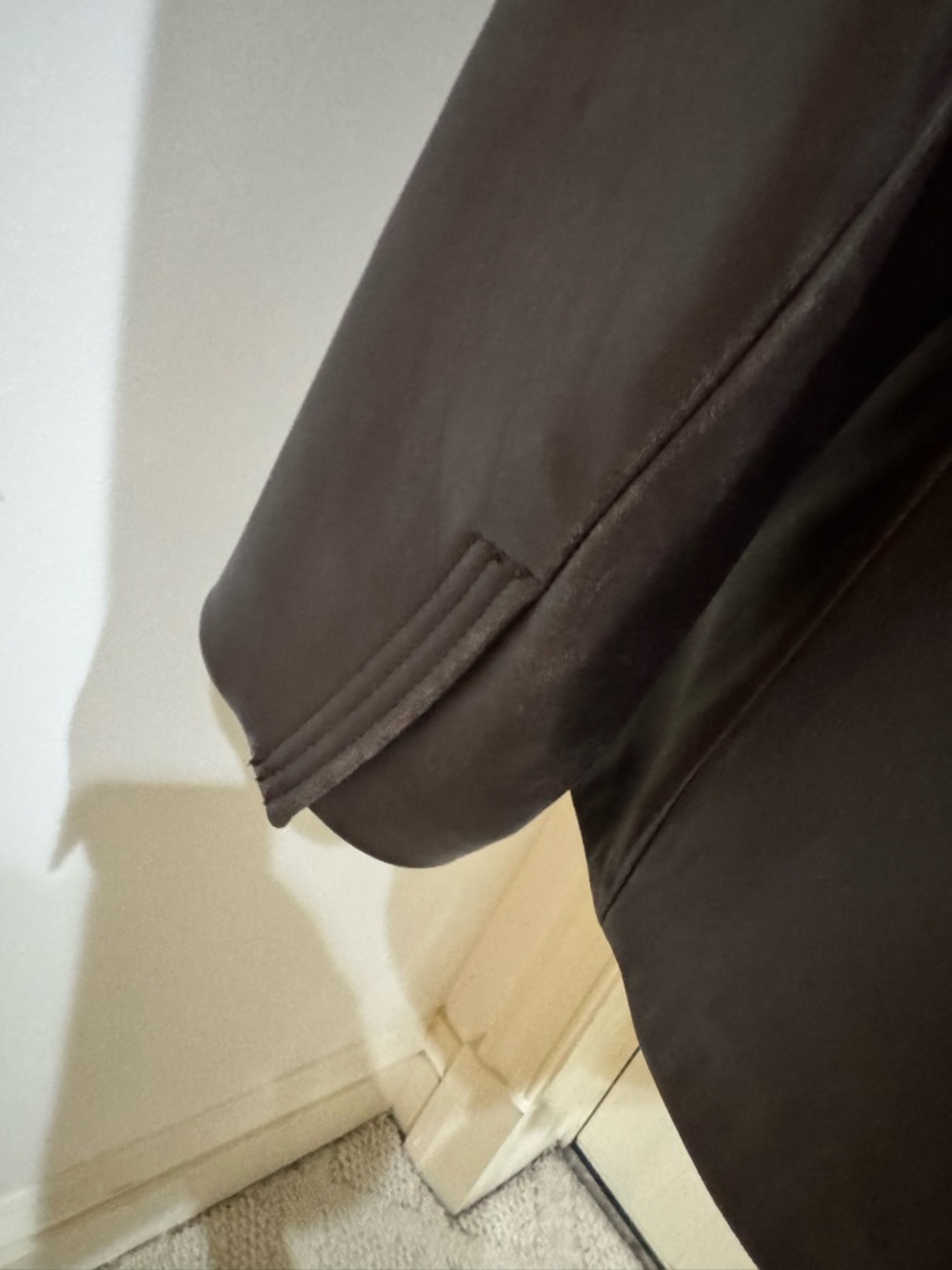 Women's Dark Brown Leather Zip-Front Jacket - Picture 6 of 15